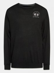 La Martina Sweter Wessel WMS016 YW025 Czarny Regular Fit. Czarne swetry męskie La Martina, m, bez wzorów, z bawełny, bez kołnierzyka, bez ramiączek. Za 419.99 zł.