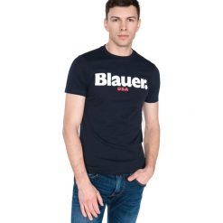Blauer Koszulka Niebieski. Niebieskie t-shirty męskie Blauer, xl, bez wzorów, z bawełny, bez kołnierzyka, bez ramiączek. Za 223.95 zł.