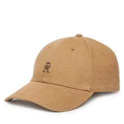 Czapka z daszkiem Tommy Hilfiger. Brązowe czapki damskie Tommy Hilfiger, bez wzorów. Za 209.99 zł.