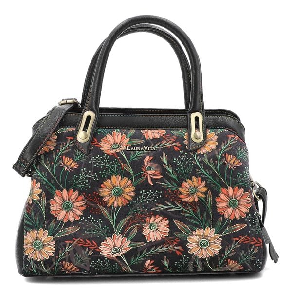 Czarny Kuferek Laura Vita Elegancka Torebka Damska. Czarne torebki wizytowe damskie Laura Vita, bez wzorów, na ramię, bez dodatków. Za 319.00 zł.