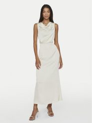 Vila Sukienka koktajlowa Ravenna 14094685 Beżowy Regular Fit. Brązowe sukienki damskie Vila, bez wzorów, z syntetyku, wizytowe, bez kołnierzyka, bez ramiączek. Za 149.99 zł.