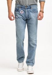 WRANGLER GREENSBORO MĘSKIE SPODNIE JEANSOWE JEANSY DŻINSY RACING INDIGO W15QBF22Y 112325874. Niebieskie jeansy męskie Wrangler, z jeansu. Za 229.99 zł.