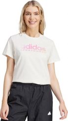Adidas Koszulka damska adidas The Soft Side Linear biała IR5890 M. Białe bluzki damskie Adidas, m, bez wzorów, bez kołnierzyka, bez ramiączek. Za 106.91 zł.
