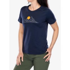 Koszulka merino damska Sensor Merino Blend Moon SS Tee. Niebieskie koszulki sportowe damskie Sensor, bez wzorów, bez ramiączek. Za 230.99 zł.