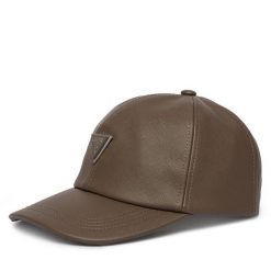 Czapka z daszkiem Guess. Brązowe czapki damskie Guess, z aplikacjami. Za 199.99 zł.