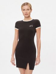 Tommy Jeans Sukienka codzienna Bodycon DW0DW17409 Czarny Slim Fit. Czarne sukienki damskie Tommy Jeans, na co dzień, s, bez wzorów, z bawełny, bez kołnierzyka, bez ramiączek, bodycon. Za 209.99 zł.