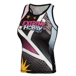 Koszulka sportowa damska bez rękawów Tank top EXTREME HOBBY COMICS. Czarne koszulki sportowe damskie EXTREME HOBBY, m, bez wzorów, z elastanu, bez ramiączek, na fitness i siłownię. Za 139.00 zł.