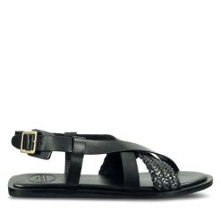 Sandały Gant. Czarne sandały damskie GANT, bez wzorów, bez obcasa, na płaskiej podeszwie, bez zapięcia. Za 329.99 zł.