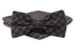 Mucha Męska z Poszetką - Alties - Granat, Beżowe Kwiaty. Niebieskie krawaty i muchy Alties, bez wzorów, eleganckie. Za 54.00 zł.