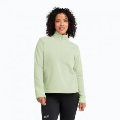Bluza polarowa damska Jack Wolfskin Taunus 100 Full Zip. Zielone bluzy damskie Jack Wolfskin, xs, bez wzorów, z materiału, bez ramiączek, bez kaptura. Za 219.99 zł.