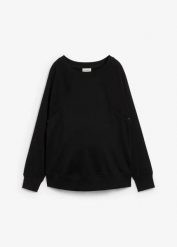 Bluza ciążowa i do karmienia z bawełny organicznej, 2 w 1. Czarne bluzy damskie bonprix, bez wzorów, z bawełny, bez ramiączek, bez kaptura. Za 124.99 zł.