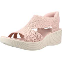 Sandały SKECHERS 120012S Rose. Czerwone sandały damskie Skechers, bez wzorów, z tkaniny, bez obcasa, bez zapięcia. Za 278.99 zł.