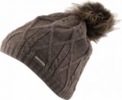 Damska czapka Areco Brown z pomponem i polarem. Brązowe czapki damskie Erima, na zimę, z aplikacjami, z dzianiny. Za 131.99 zł.