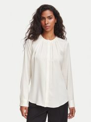 BOSS Bluzka Banorah 50571073 Kremowy Regular Fit. Białe bluzki damskie Boss, bez wzorów, z jedwabiu, bez kołnierzyka, bez ramiączek. Za 1,249.00 zł.