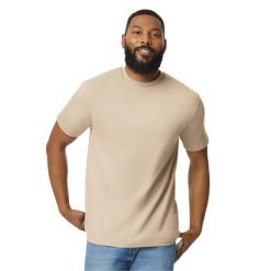 Koszulka Unisex Dla Dorosłych Softstyle Midweight. Brązowe bluzki damskie GILDAN, xl, bez wzorów, sportowe, bez kołnierzyka, bez ramiączek. Za 33.99 zł.