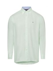 Tommy Hilfiger koszula casual z zawartością lnu Mężczyźni Regular Fit Bawełna zielony, M. Zielone koszule męskie Tommy Hilfiger, m, bez wzorów, z bawełny, casualowe, bez kołnierzyka, bez ramiączek. Za 279.95 zł.