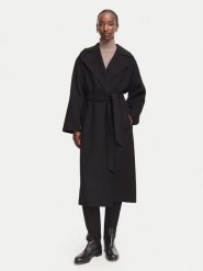 Weekend Max Mara Płaszcz wełniany Operoso 2625016011 Czarny Regular Fit. Czarne płaszcze damskie Weekend Max Mara, na zimę, bez wzorów, z wełny, bez kołnierzyka, bez kaptura. Za 2,879.00 zł.