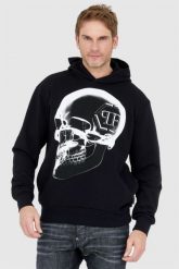 PHILIPP PLEIN Czarna bluza męska z kapturem x-ray skull. Czarne bluzy męskie Philipp Plein, l, bez wzorów, z kapturem. W wyprzedaży za 2,199.99 zł.