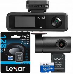 70mai T400 3 kanałowa + Karta Lexar 128GB. Wideorejestratory 70mai. Za 856.74 zł.