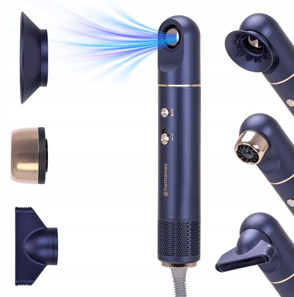 Suszarka do włosów z funkcją jonizowania Humanas AirTouch HD-AT05 - fioletowa. Fioletowe suszarki do włosów Humanas. Za 263.72 zł.