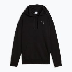 Bluza damska PUMA ESS Relaxed Hoodie TR. Czarne bluzy damskie Puma, xs, bez wzorów, z bawełny, sportowe, bez ramiączek, bez kaptura. Za 169.99 zł.
