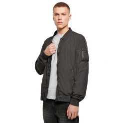Męska Nylonowa Kurtka Bomberka. Zielone kurtki męskie BUILD YOUR BRAND, m, bez wzorów, z nylonu, sportowe, bez kaptura. Za 184.99 zł.