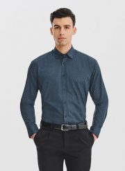 PAKO LORENTE - Czarna koszula męska wzór geometryczny. Czarne koszule męskie Pako Lorente, na jesień, m, bez wzorów, z bawełny, bez kołnierzyka, bez ramiączek. Za 119.99 zł.