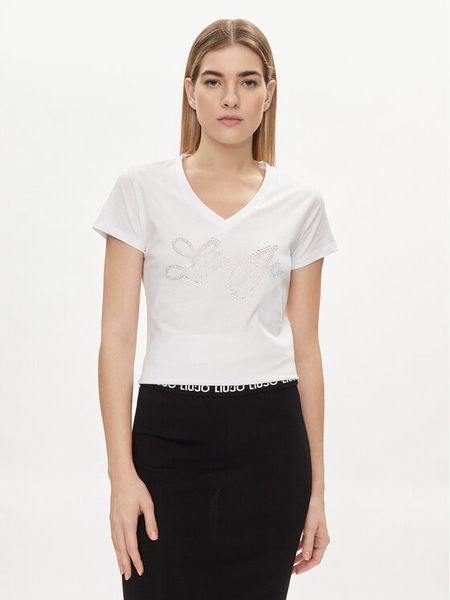 Liu Jo T-Shirt MA4337 JS923 Écru Regular Fit. T-shirty damskie Liu Jo, xs, bez wzorów, z bawełny, bez kołnierzyka, bez ramiączek. Za 269.99 zł.