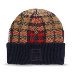 Czapka Tommy Hilfiger. Niebieskie czapki damskie Tommy Hilfiger, na zimę, bez wzorów. Za 329.99 zł.