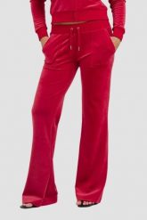 JUICY COUTURE Czerwone damskie spodnie dresowe Layla Low Rise, Rozmiar S. Czerwone spodnie dresowe damskie Juicy Couture, bez wzorów, z dresówki. W wyprzedaży za 358.99 zł.