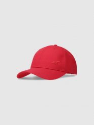 4F Czapka z daszkiem strapback uniseks - czerwona L/XL. Czerwone czapki damskie 4F, na lato, bez wzorów, z bawełny, sportowe. W wyprzedaży za 39.99 zł.