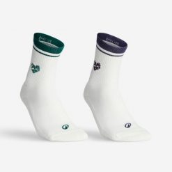 Skarpety sportowe wysokie DKT One 2 pary specjalna edycja. Białe skarpety męskie Decathlon, bez wzorów, z bawełny. Za 34.99 zł.