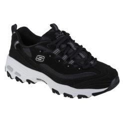 Buty sportowe Sneakersy damskie, Skechers D Lites-Biggest Fan. Czarne obuwie sportowe damskie Skechers, bez wzorów, bez zapięcia, trekkingowe. Za 299.99 zł.