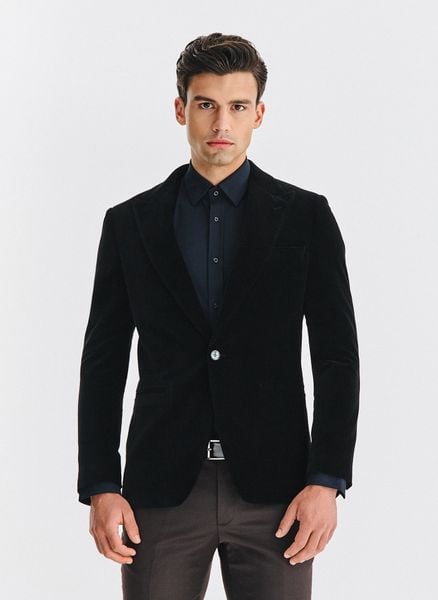 PAKO LORENTE - Czarna bawełniana marynarka męska. Czarne garnitury męskie Pako Lorente, m, bez wzorów, z bawełny, casualowe. Za 799.99 zł.