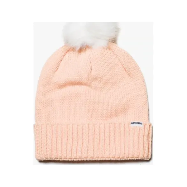 Converse Czapka Fur Pom Knit , różowy, rozmiar ONE SIZE. Czerwone czapki damskie Converse, na zimę, bez wzorów, z materiału. W wyprzedaży za 79.99 zł.