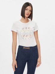 Liu Jo T-Shirt WA4108 JS923 Biały Regular Fit. Białe t-shirty damskie Liu Jo, xs, bez wzorów, z bawełny, bez kołnierzyka, bez ramiączek. Za 449.99 zł.