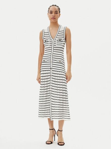 Gaudi Sukienka dzianinowa 511FD13006 Écru Regular Fit. Sukienki damskie Gaudi, xs, bez wzorów, z dzianiny, bez kołnierzyka, bez ramiączek. Za 399.99 zł.