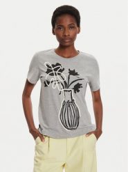 Desigual T-Shirt Shadow 24WWTK11 Szary Regular Fit. Szare t-shirty damskie Desigual, xs, bez wzorów, z bawełny, bez kołnierzyka, bez ramiączek. Za 149.99 zł.