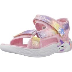 Sandały SKECHERS UNICORN Rose. Czerwone sandały damskie Skechers, bez wzorów, z syntetyku, bez obcasa, bez zapięcia. Za 238.99 zł.