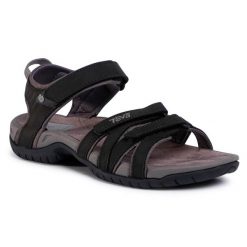Sandały Teva. Czarne sandały damskie Teva, bez wzorów, bez obcasa, bez zapięcia. Za 329.99 zł.