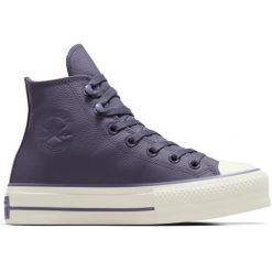 Buty sportowe Converse Chuck Taylor All Star Lift. Niebieskie obuwie sportowe damskie Converse, bez wzorów, ze skóry, bez zapięcia. W wyprzedaży za 418.95 zł.
