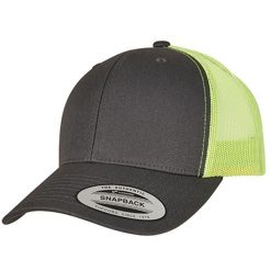 Dwukolorowa Czapka Trucker Retro. Brązowe czapki damskie FLEXFIT, bez wzorów, retro. Za 58.99 zł.