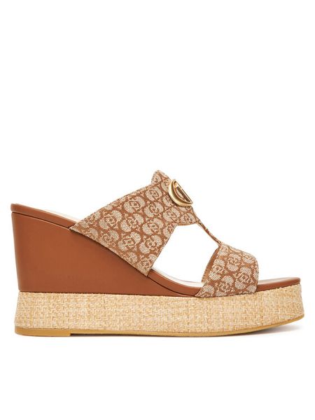 Liu Jo Klapki Karen 08 SA5043 TX439 Beżowy. Brązowe klapki damskie Liu Jo, bez wzorów, z materiału, bez obcasa, bez zapięcia. Za 669.99 zł.