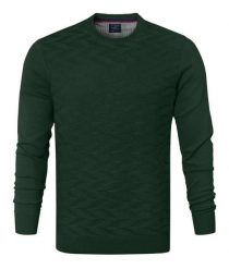 Bawełniany Sweter Pako Jeans - Okrągły Dekolt - Ciemnozielony. Zielone swetry męskie Pako Jeans, l, bez wzorów, z bawełny, klasyczne, bez kołnierzyka, bez ramiączek. Za 169.00 zł.