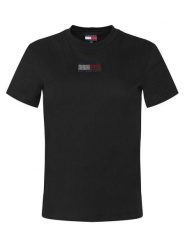 Tommy Jeans T-Shirt Party Flag DW0DW21965 Czarny Regular Fit. Czarne t-shirty damskie Tommy Jeans, s, bez wzorów, z bawełny, bez kołnierzyka, bez ramiączek. Za 219.99 zł.