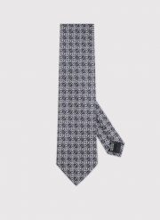 PAKO LORENTE - Granatowy krawat w kwiatowy wzór. Niebieskie krawaty i muchy Pako Lorente, bez wzorów, z poliesteru. Za 99.99 zł.