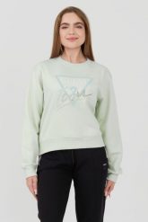 GUESS Miętowa bluza Icon. Zielone bluzy damskie Guess, s, z aplikacjami, bez ramiączek, bez kaptura. W wyprzedaży za 331.99 zł.