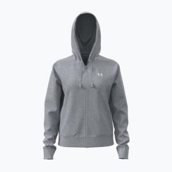Bluza damska Under Armour Rival Fleece Crew. Szare bluzy damskie Under Armour, bez wzorów, bez ramiączek, bez kaptura. Za 189.99 zł.