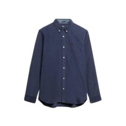Koszula Superdry. Niebieskie koszule męskie Superdry, l, bez wzorów, ze sztruksu, klasyczne, bez kołnierzyka, bez ramiączek. Za 326.25 zł.