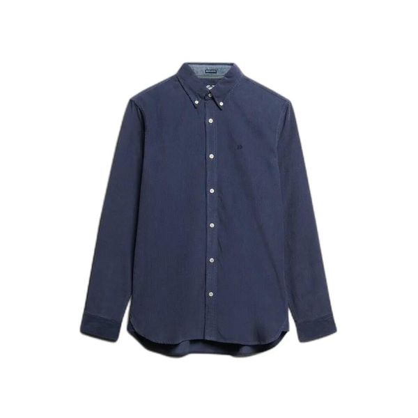 Koszula Superdry. Niebieskie koszule męskie Superdry, l, bez wzorów, ze sztruksu, klasyczne, bez kołnierzyka, bez ramiączek. Za 329.15 zł.
